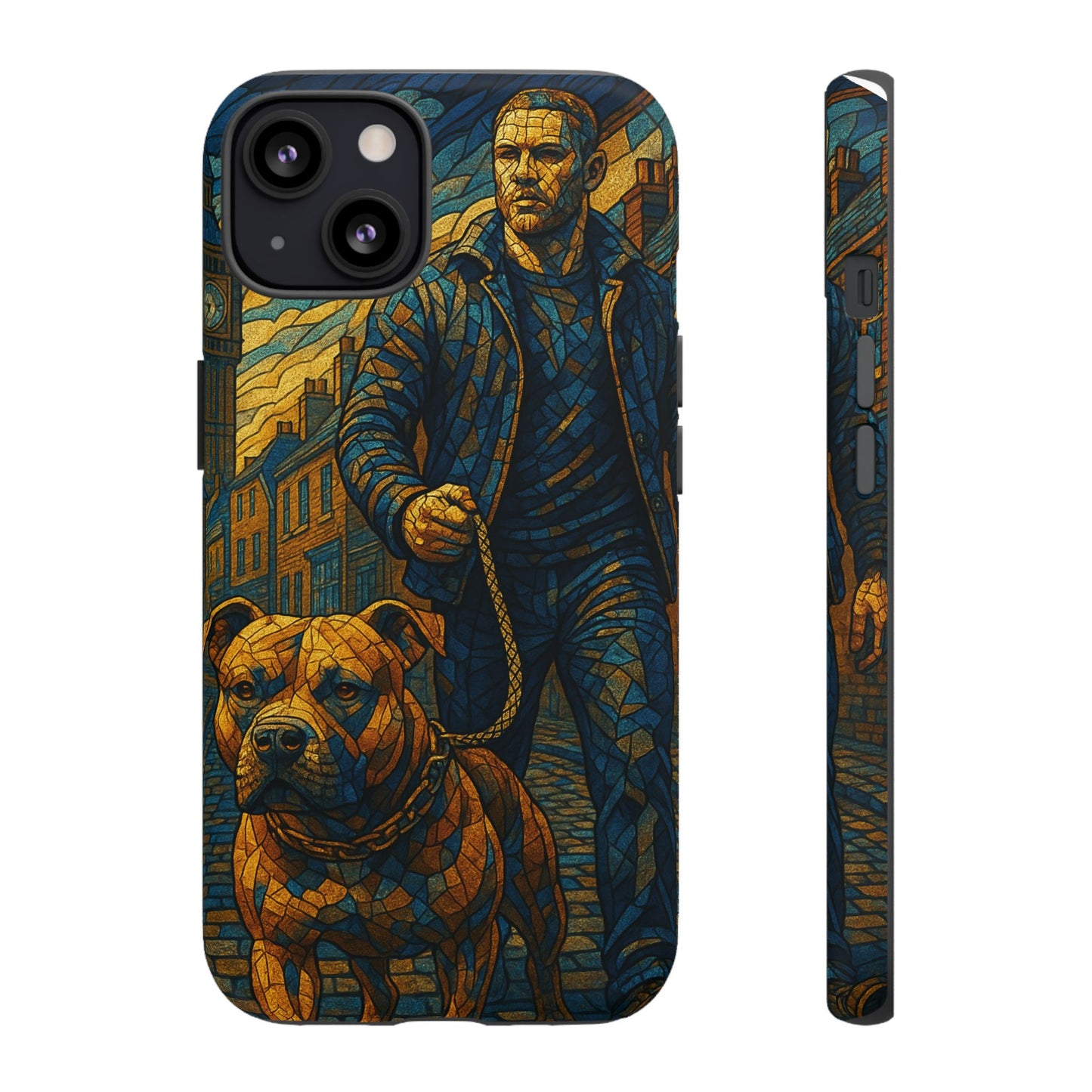Bold Art Phone Case - Tough Cases for Dog Lovers, Unique Gift for Pet Owners, Phone Accessories for Him, Vibrant Dog Design, Stylish [...]Urban Mosaic Pitbull iPhone Case