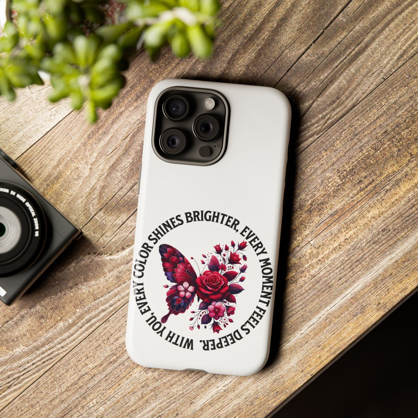 Artistic Phone Case with Butterfly and Quote, Gift for Nature Lovers, Stylish Accessory for All Occasions, Trendy Phone Cover, Floral [...]