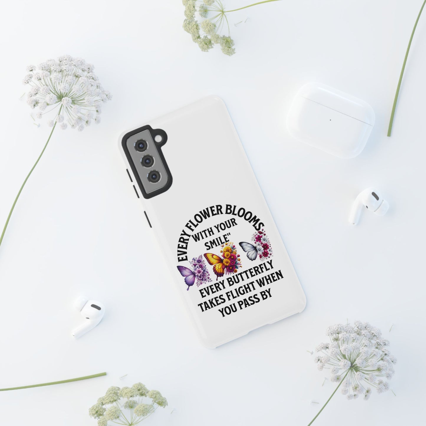 Butterfly Phone Case - Inspirational Floral Design, Perfect Gift for Nature Lovers, Birthdays, and Encouragement