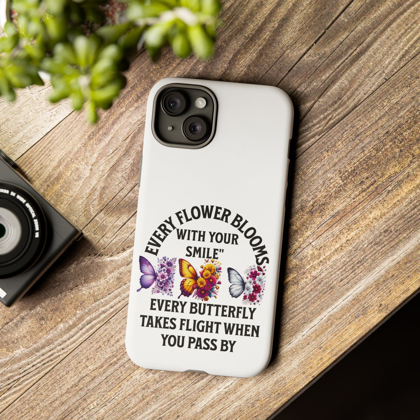 Butterfly Phone Case - Inspirational Floral Design, Perfect Gift for Nature Lovers, Birthdays, and Encouragement