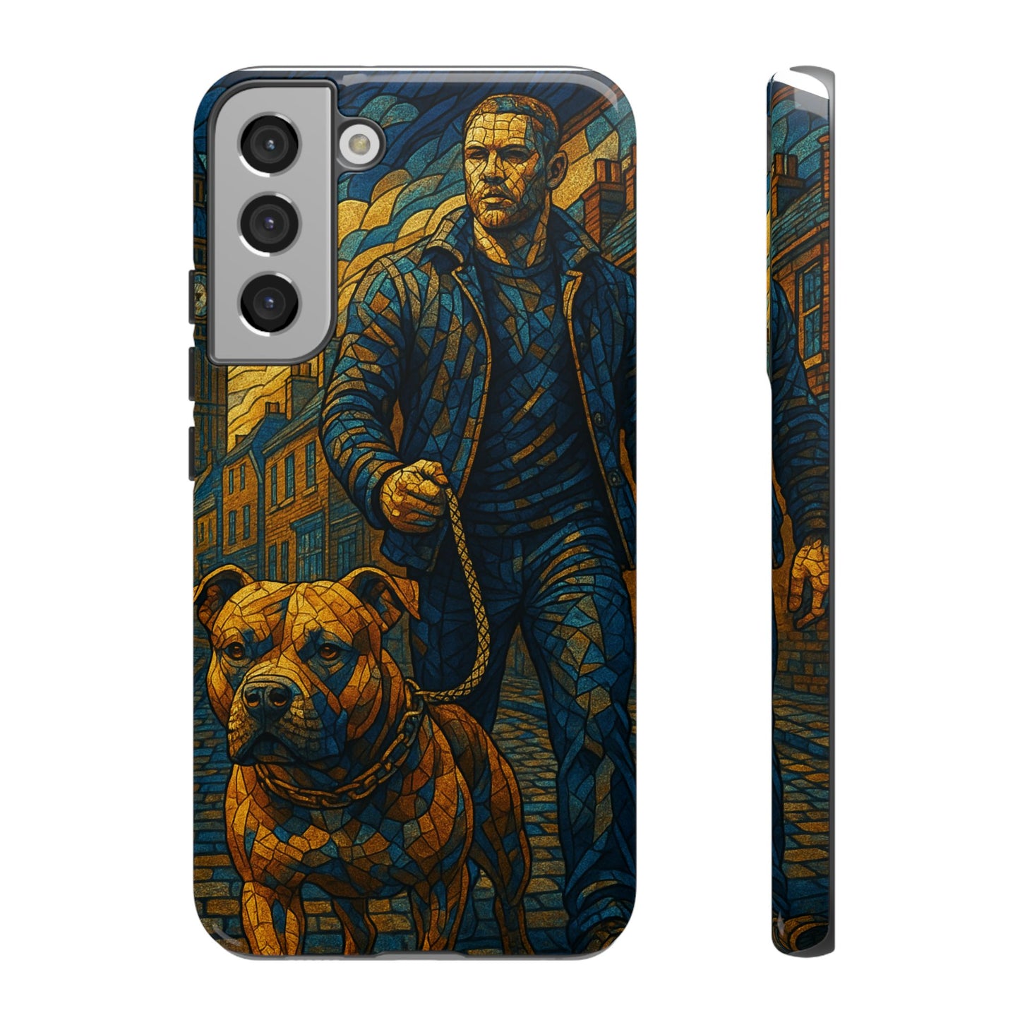 Bold Art Phone Case - Tough Cases for Dog Lovers, Unique Gift for Pet Owners, Phone Accessories for Him, Vibrant Dog Design, Stylish [...]Urban Mosaic Pitbull iPhone Case