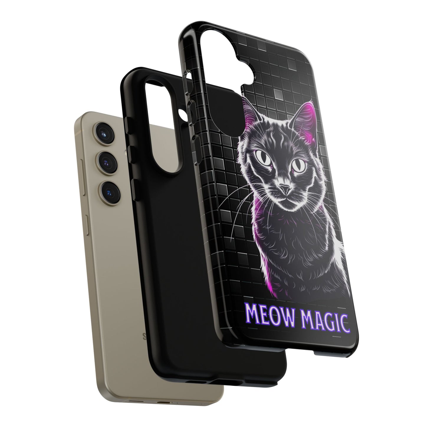 Cat Phone Case - Meow Magic, Cute Cat Lover Gift, Cat Mom Accessory, Pet-Themed Phone Cover, Stylish Cat Art Case