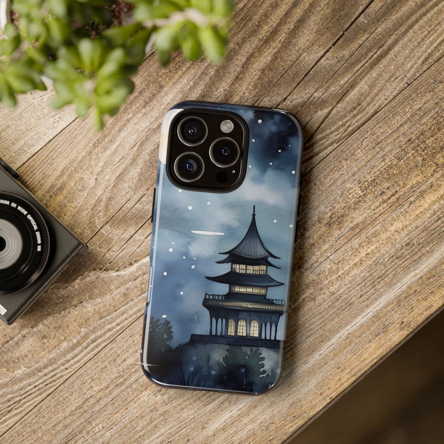 Winter Themed Phone Case, Night Sky Cell Phone Cover, Cozy Snowy Scene, Gift for Nature Lovers, Customizable Case