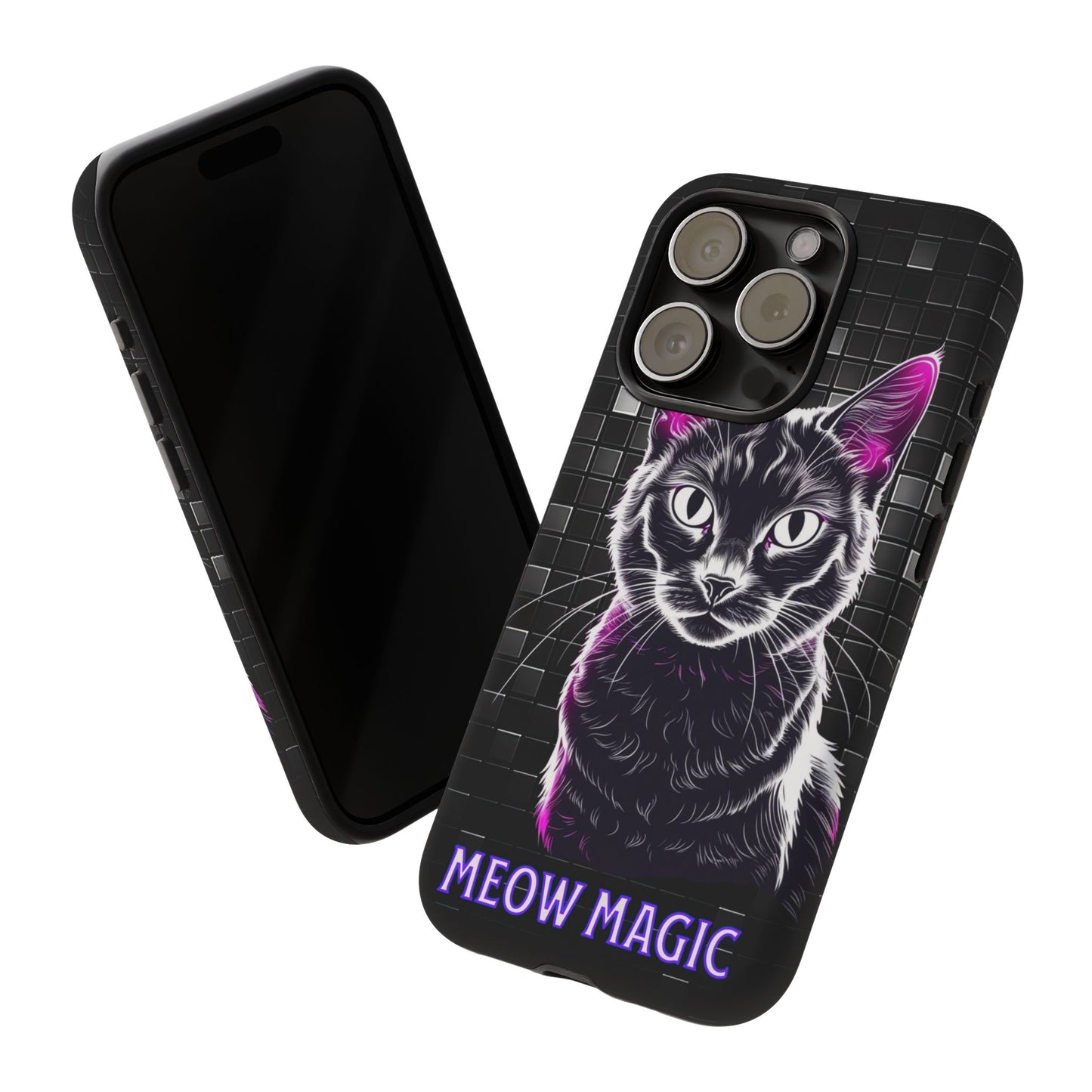 Cat Phone Case - Meow Magic, Cute Cat Lover Gift, Cat Mom Accessory, Pet-Themed Phone Cover, Stylish Cat Art Case