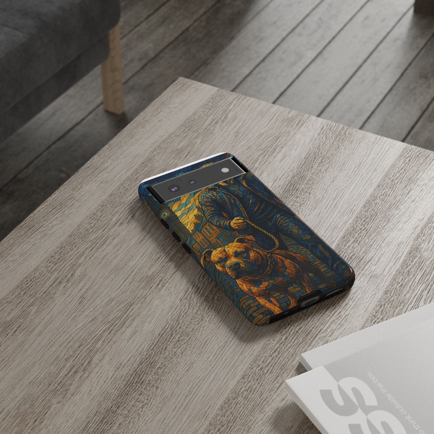 Bold Art Phone Case - Tough Cases for Dog Lovers, Unique Gift for Pet Owners, Phone Accessories for Him, Vibrant Dog Design, Stylish [...]Urban Mosaic Pitbull iPhone Case