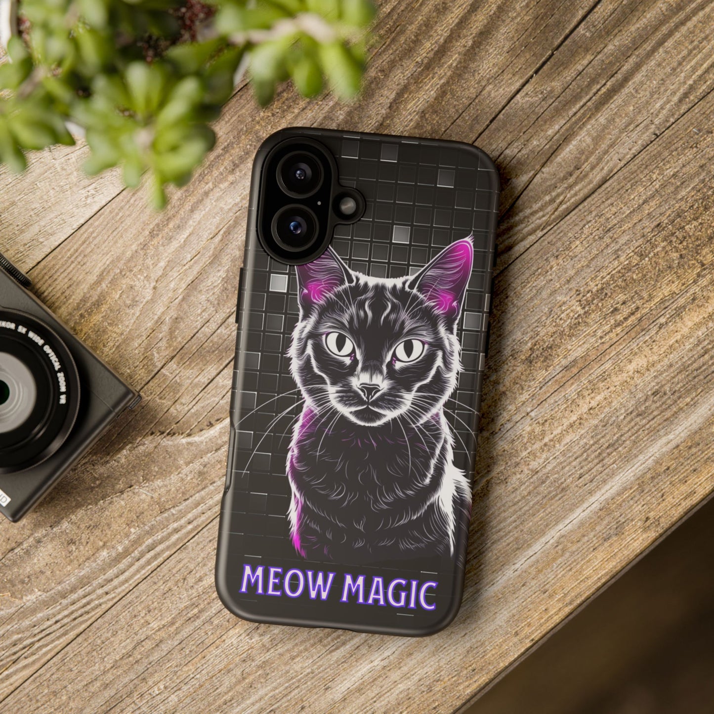 Cat Phone Case - Meow Magic, Cute Cat Lover Gift, Cat Mom Accessory, Pet-Themed Phone Cover, Stylish Cat Art Case