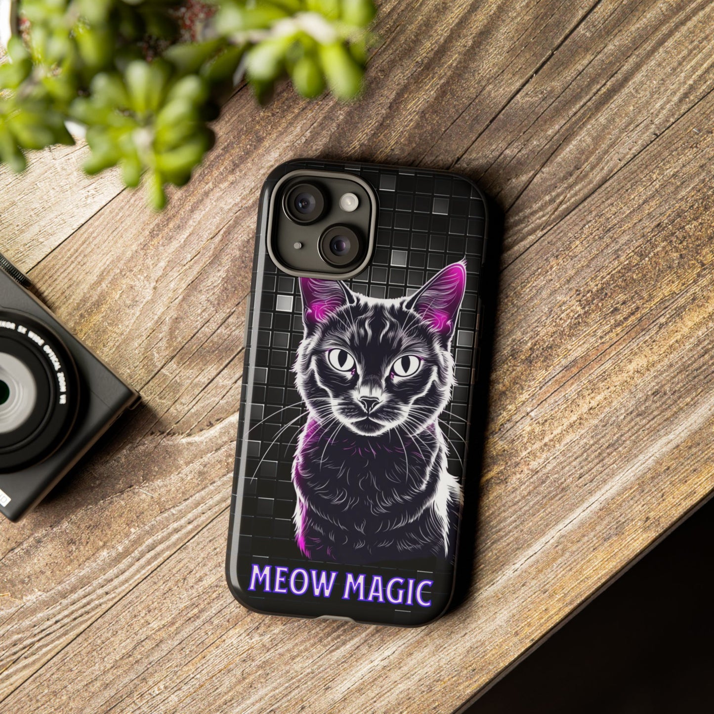 Cat Phone Case - Meow Magic, Cute Cat Lover Gift, Cat Mom Accessory, Pet-Themed Phone Cover, Stylish Cat Art Case