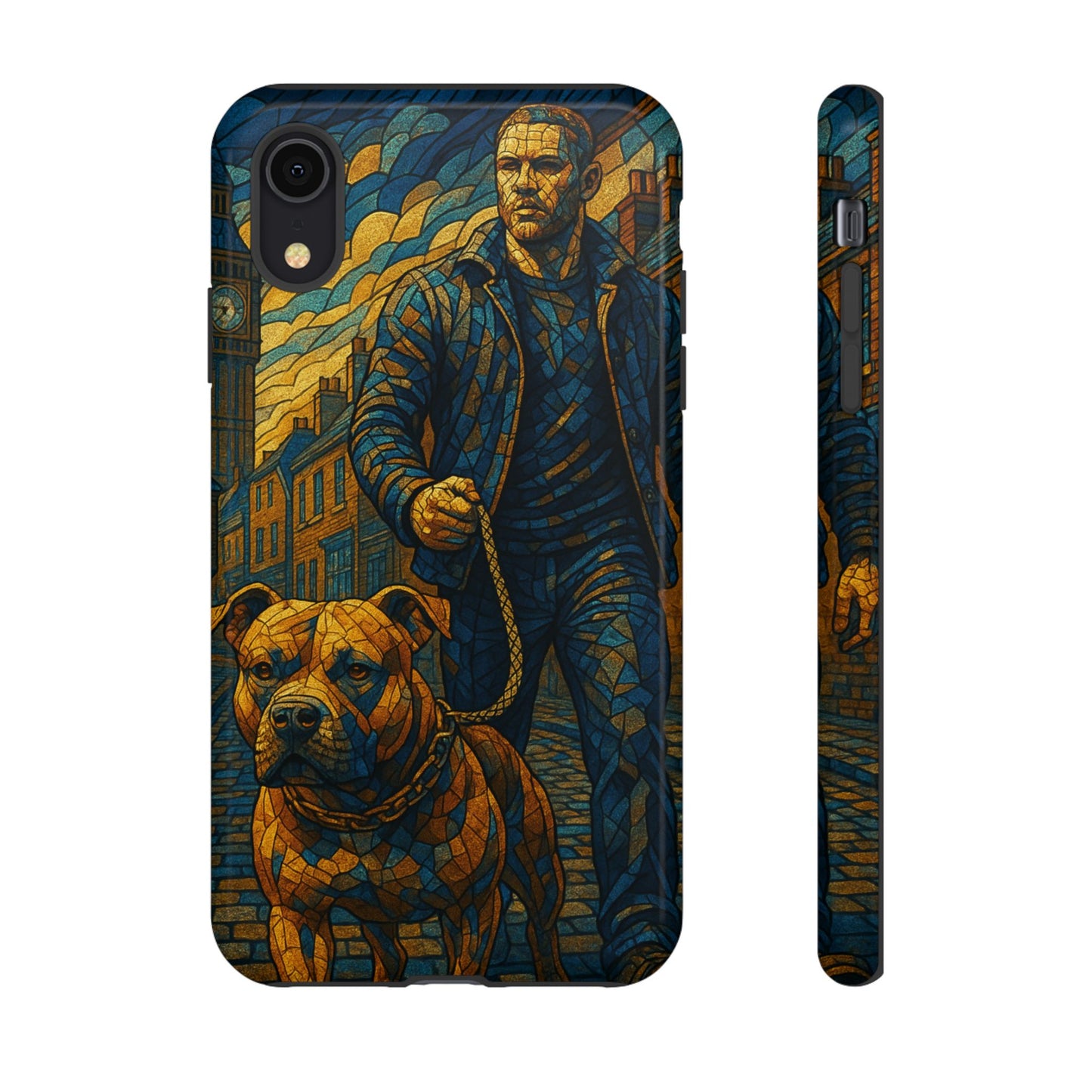Bold Art Phone Case - Tough Cases for Dog Lovers, Unique Gift for Pet Owners, Phone Accessories for Him, Vibrant Dog Design, Stylish [...]Urban Mosaic Pitbull iPhone Case