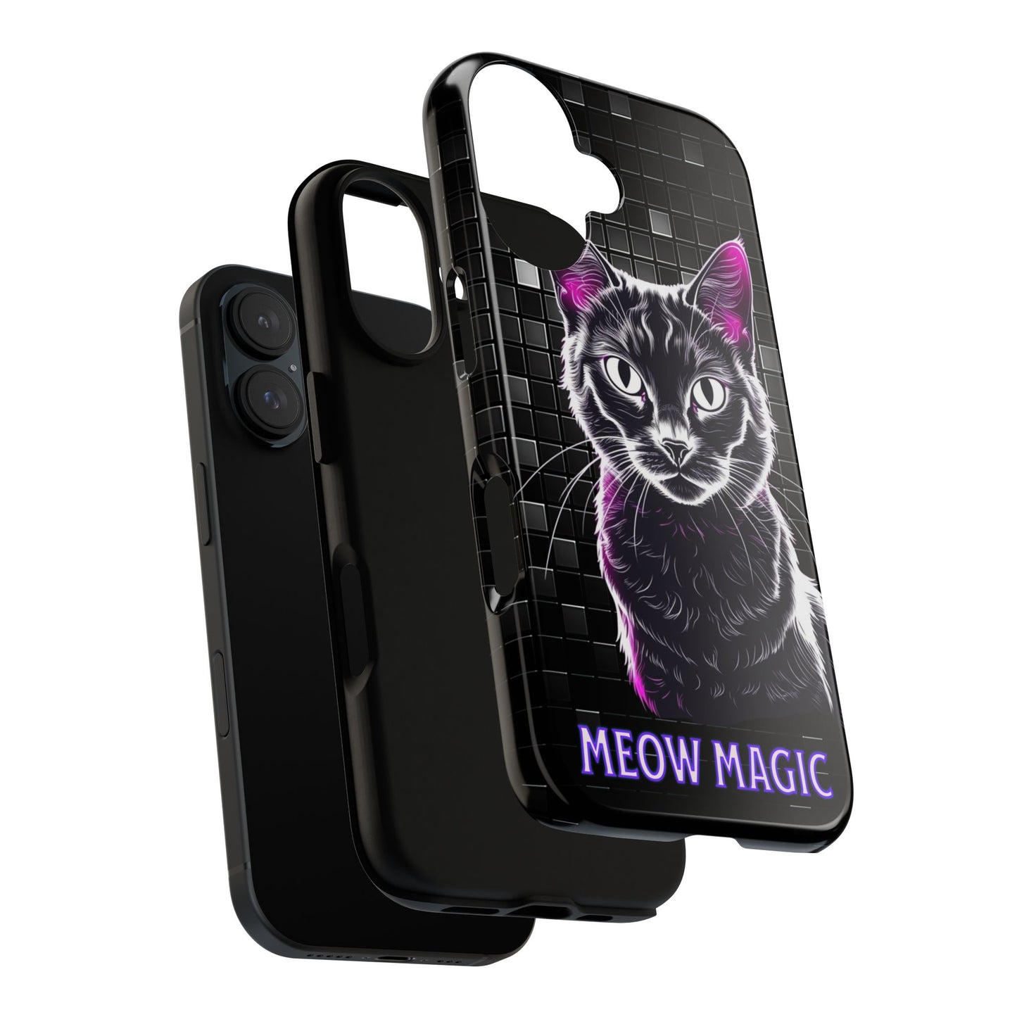 Cat Phone Case - Meow Magic, Cute Cat Lover Gift, Cat Mom Accessory, Pet-Themed Phone Cover, Stylish Cat Art Case