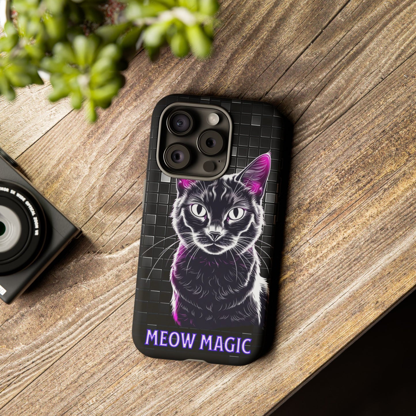 Cat Phone Case - Meow Magic, Cute Cat Lover Gift, Cat Mom Accessory, Pet-Themed Phone Cover, Stylish Cat Art Case