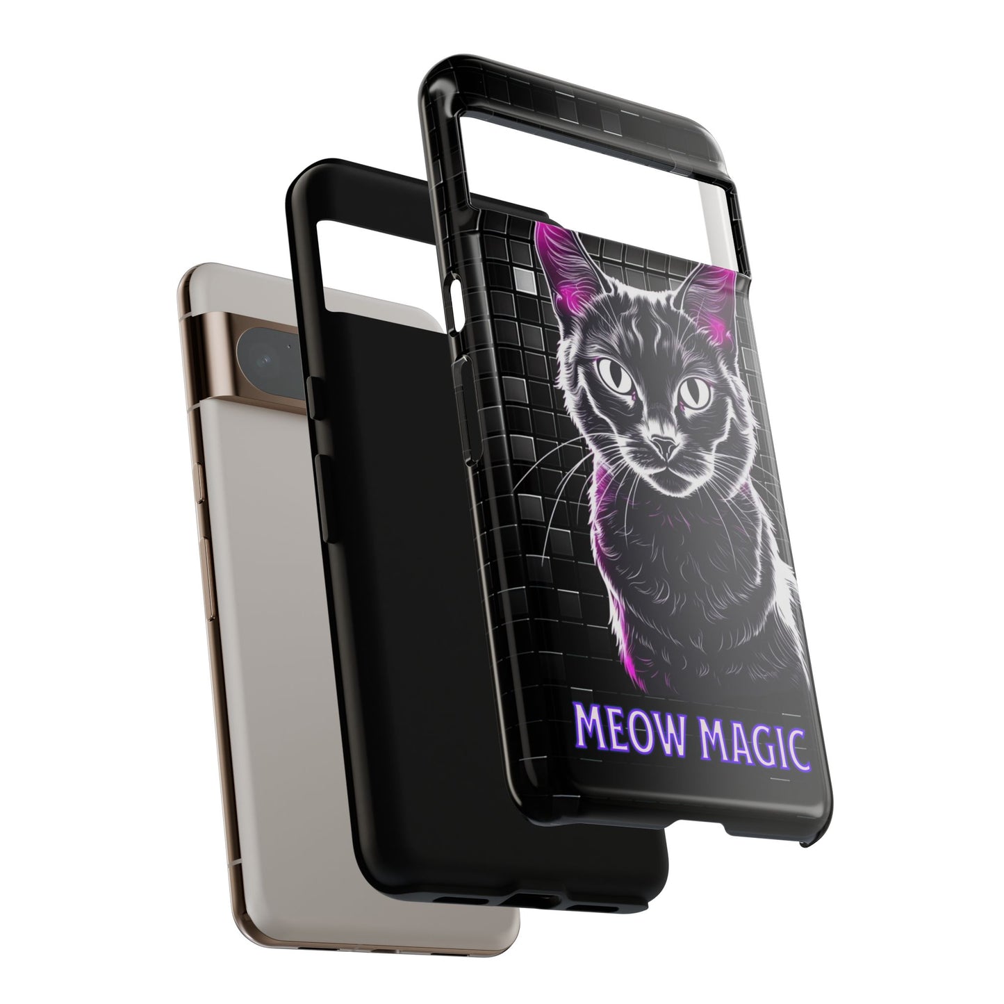 Cat Phone Case - Meow Magic, Cute Cat Lover Gift, Cat Mom Accessory, Pet-Themed Phone Cover, Stylish Cat Art Case