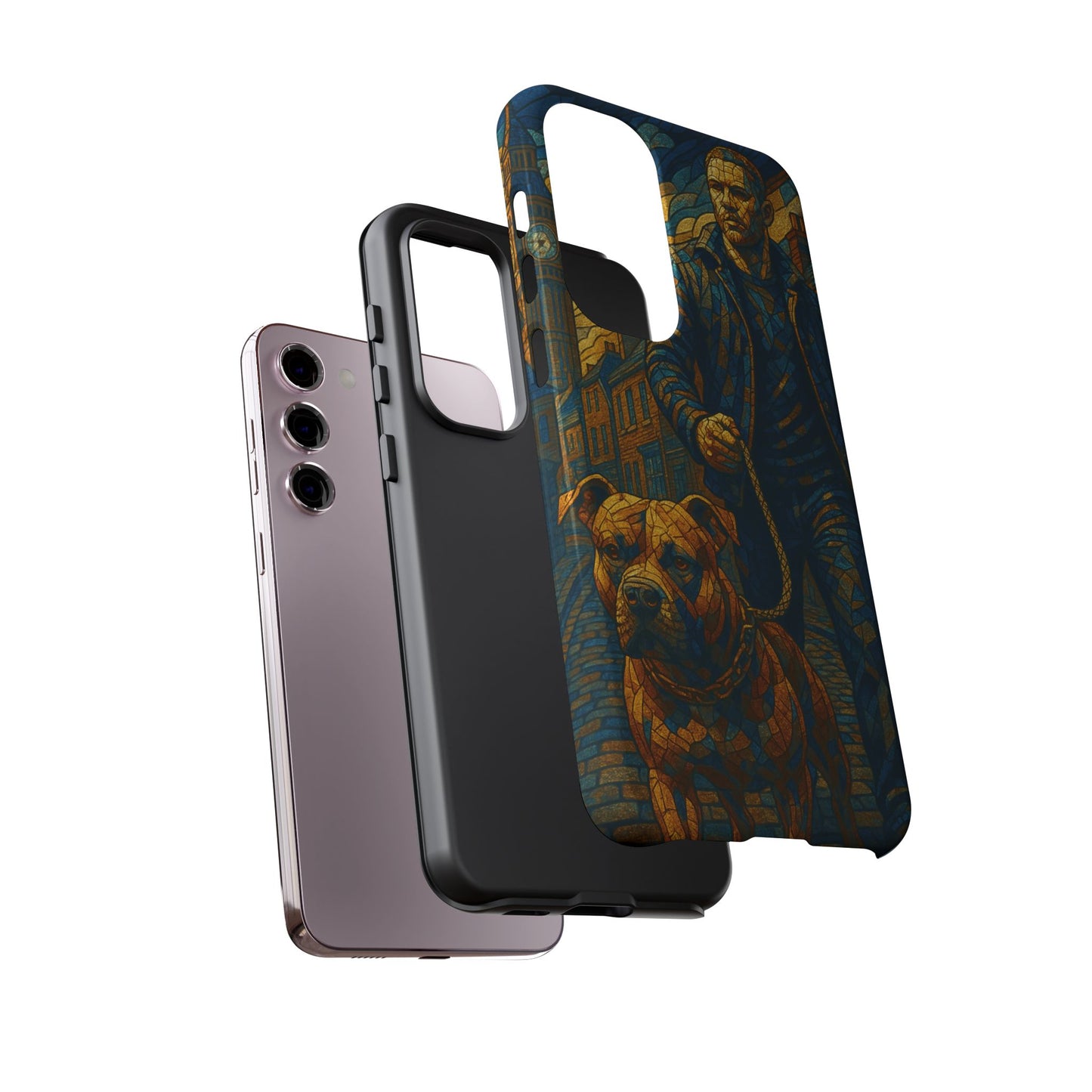 Bold Art Phone Case - Tough Cases for Dog Lovers, Unique Gift for Pet Owners, Phone Accessories for Him, Vibrant Dog Design, Stylish [...]Urban Mosaic Pitbull iPhone Case