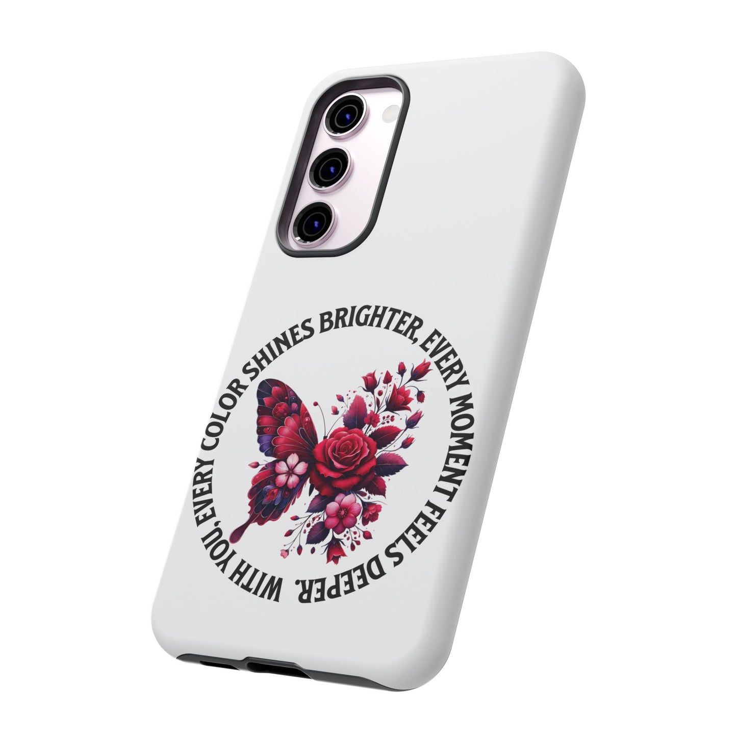 Artistic Phone Case with Butterfly and Quote, Gift for Nature Lovers, Stylish Accessory for All Occasions, Trendy Phone Cover, Floral [...]