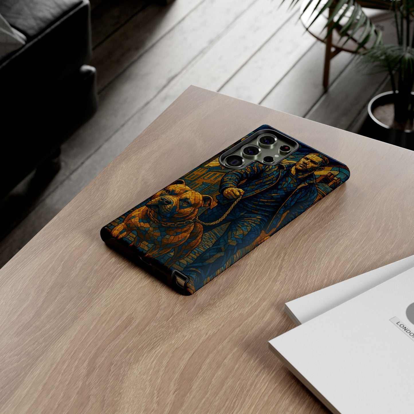 Bold Art Phone Case - Tough Cases for Dog Lovers, Unique Gift for Pet Owners, Phone Accessories for Him, Vibrant Dog Design, Stylish [...]Urban Mosaic Pitbull iPhone Case