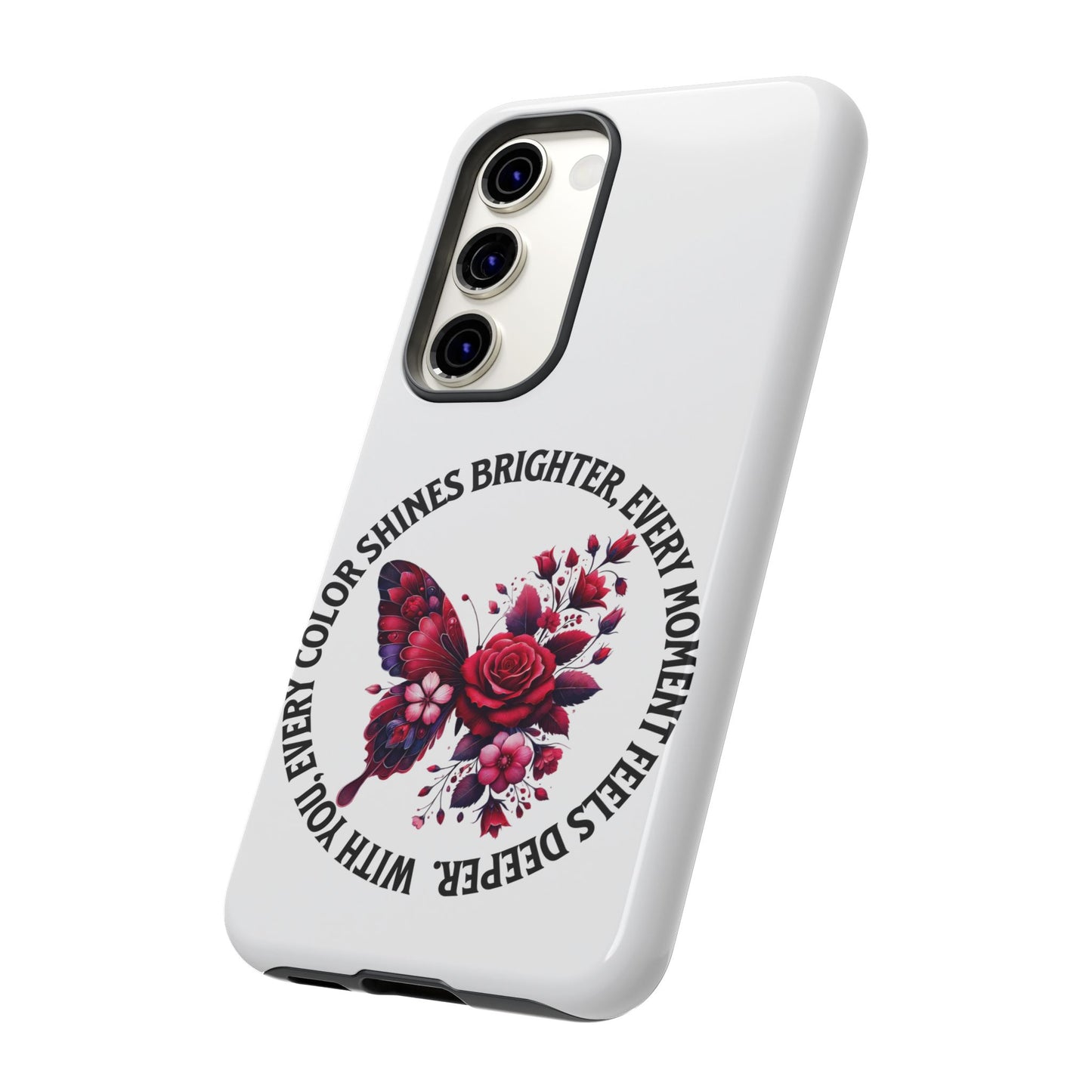 Artistic Phone Case with Butterfly and Quote, Gift for Nature Lovers, Stylish Accessory for All Occasions, Trendy Phone Cover, Floral [...]