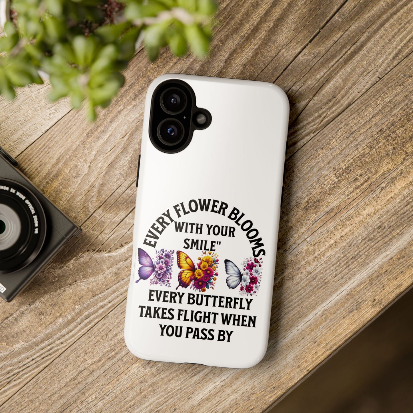 Butterfly Phone Case - Inspirational Floral Design, Perfect Gift for Nature Lovers, Birthdays, and Encouragement