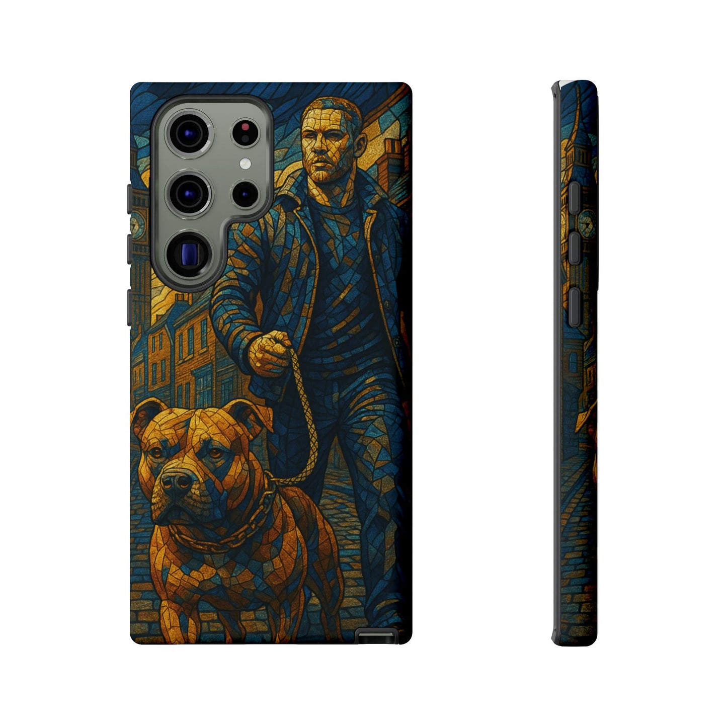 Bold Art Phone Case - Tough Cases for Dog Lovers, Unique Gift for Pet Owners, Phone Accessories for Him, Vibrant Dog Design, Stylish [...]Urban Mosaic Pitbull iPhone Case