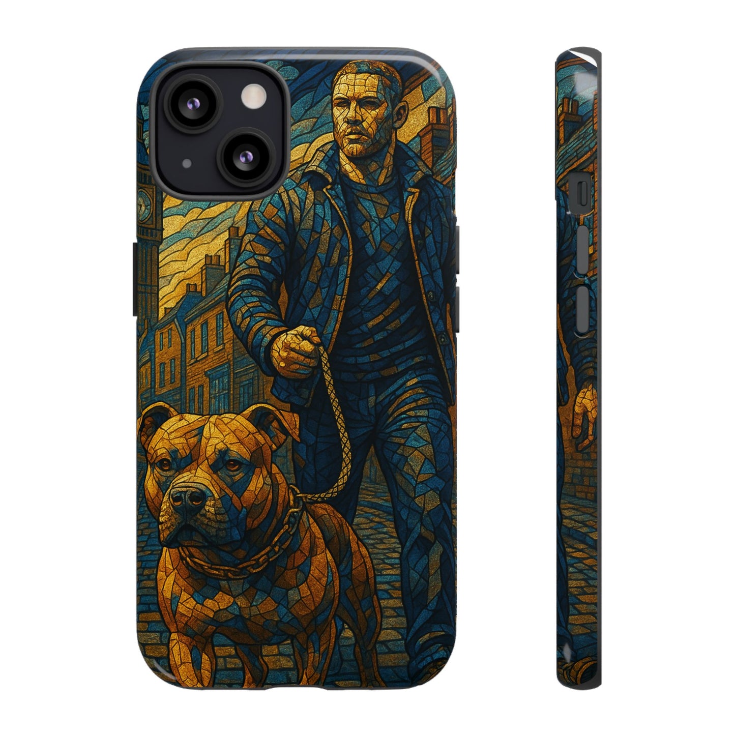 Bold Art Phone Case - Tough Cases for Dog Lovers, Unique Gift for Pet Owners, Phone Accessories for Him, Vibrant Dog Design, Stylish [...]Urban Mosaic Pitbull iPhone Case