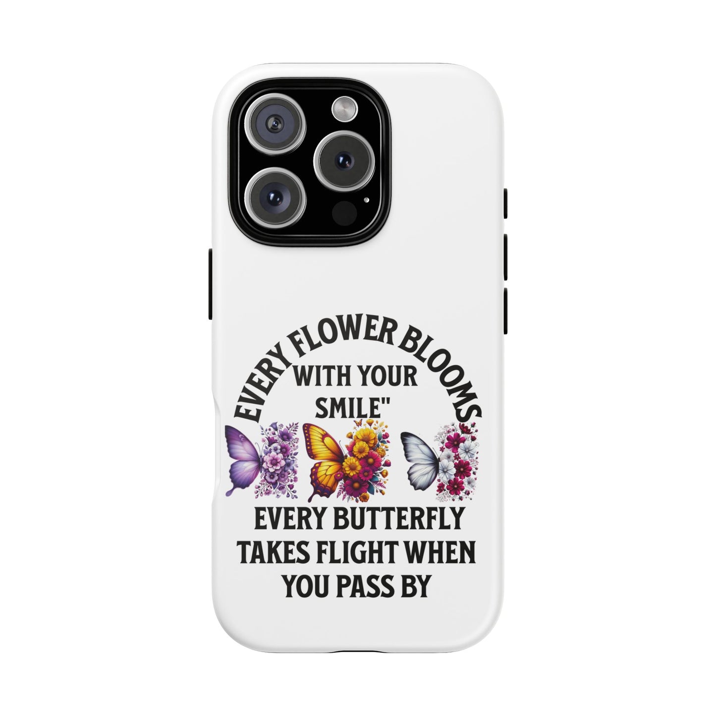 Butterfly Phone Case - Inspirational Floral Design, Perfect Gift for Nature Lovers, Birthdays, and Encouragement