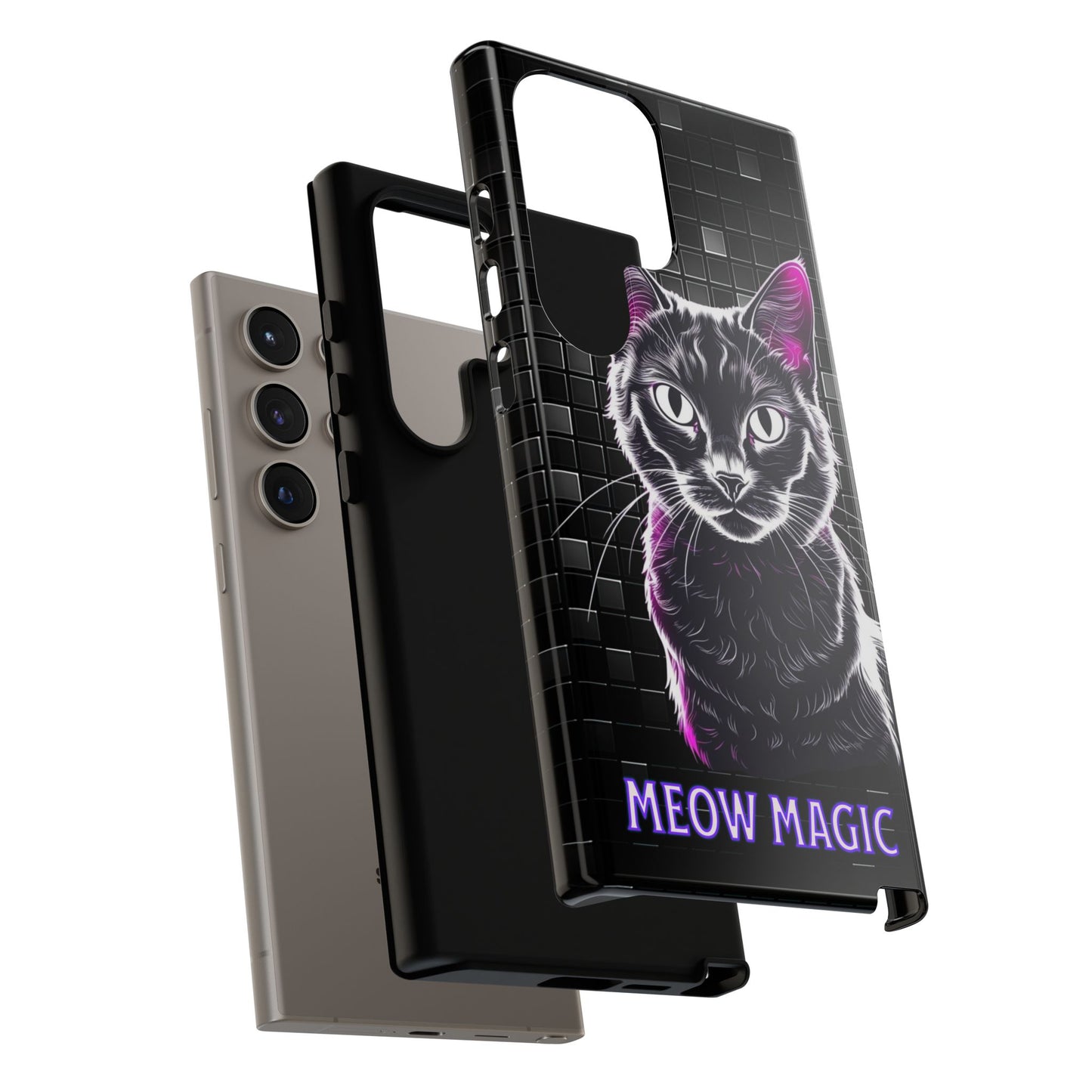 Cat Phone Case - Meow Magic, Cute Cat Lover Gift, Cat Mom Accessory, Pet-Themed Phone Cover, Stylish Cat Art Case