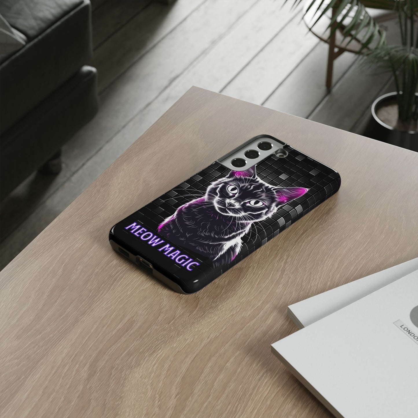 Cat Phone Case - Meow Magic, Cute Cat Lover Gift, Cat Mom Accessory, Pet-Themed Phone Cover, Stylish Cat Art Case