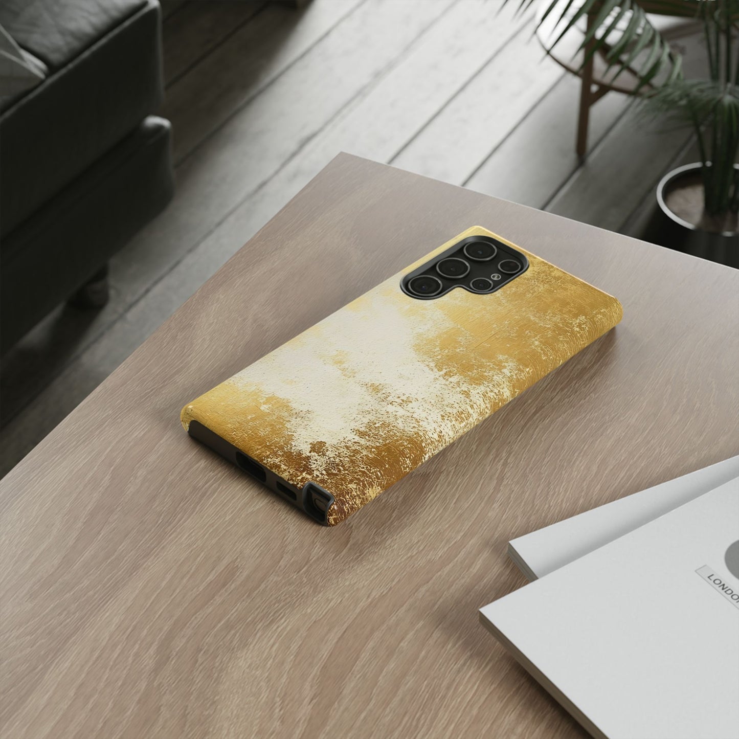 Stylish Phone Case - Gold Texture, Tough Cases, Protective Cover, Gift for Him, Glamorous Phone Accessory