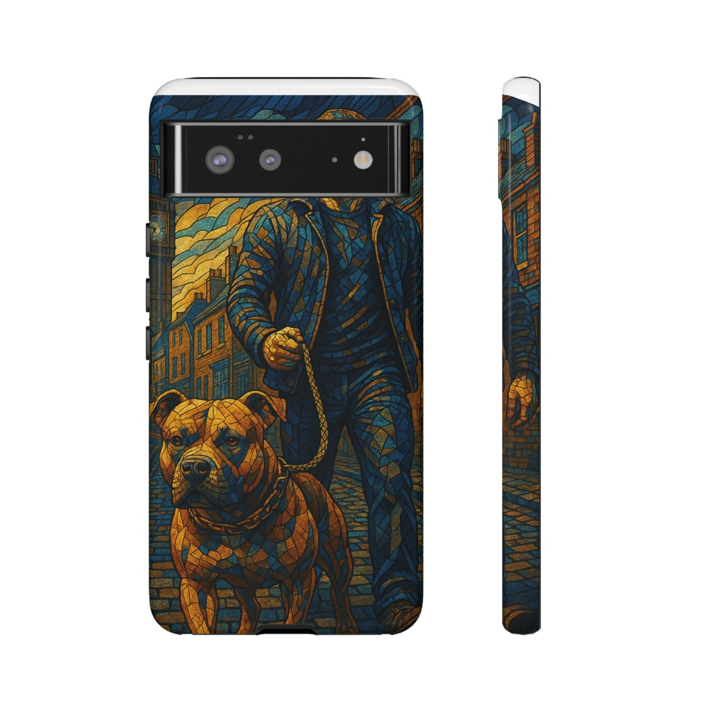 Bold Art Phone Case - Tough Cases for Dog Lovers, Unique Gift for Pet Owners, Phone Accessories for Him, Vibrant Dog Design, Stylish [...]Urban Mosaic Pitbull iPhone Case