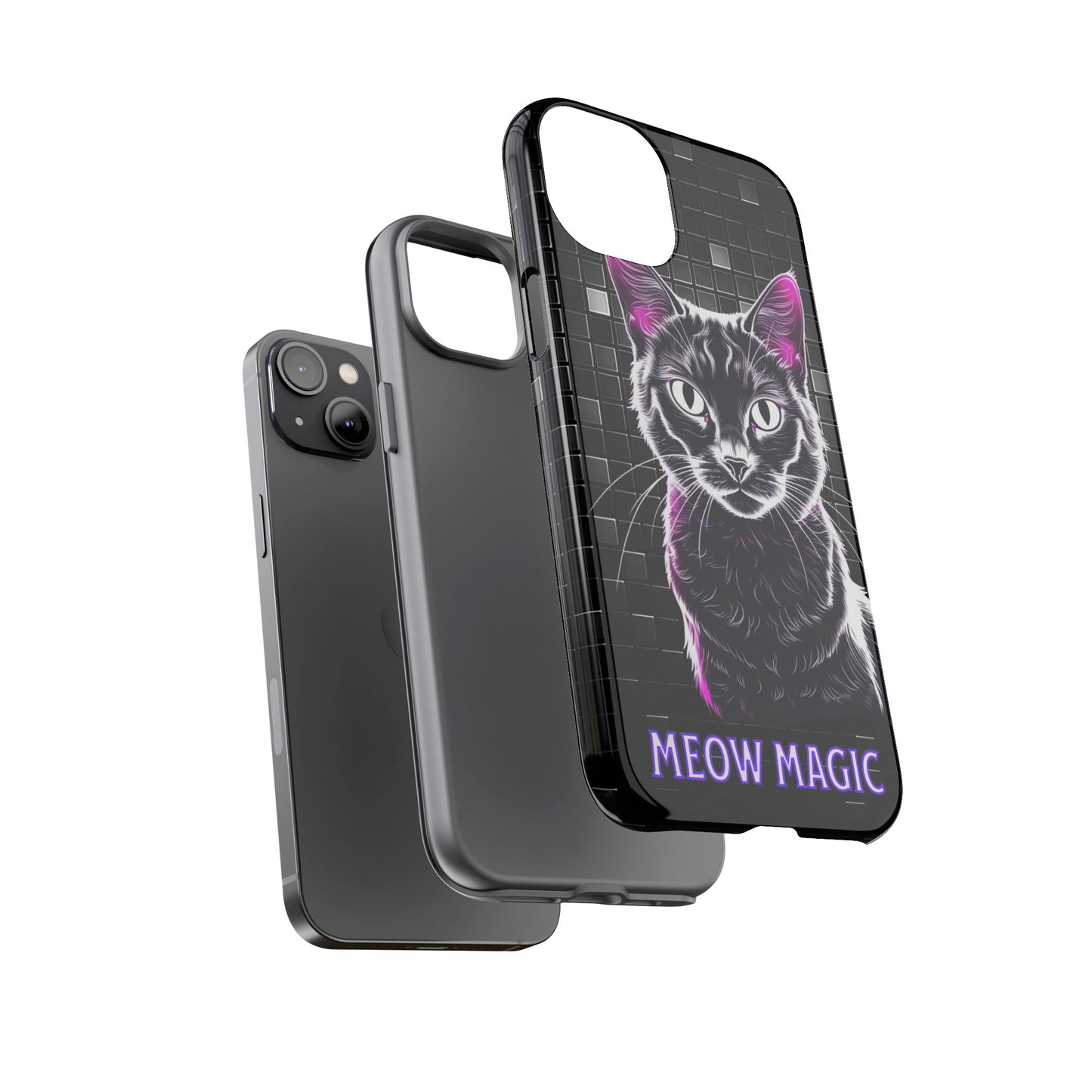 Cat Phone Case - Meow Magic, Cute Cat Lover Gift, Cat Mom Accessory, Pet-Themed Phone Cover, Stylish Cat Art Case