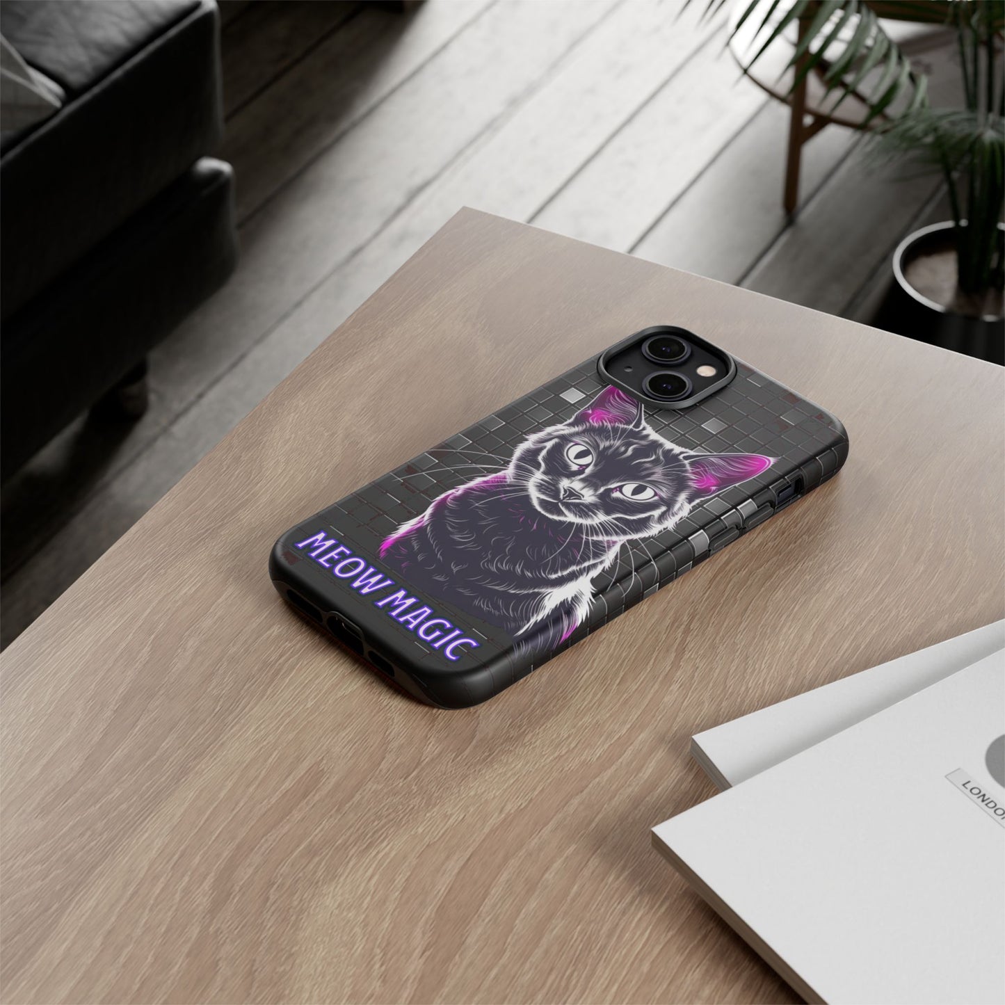 Cat Phone Case - Meow Magic, Cute Cat Lover Gift, Cat Mom Accessory, Pet-Themed Phone Cover, Stylish Cat Art Case