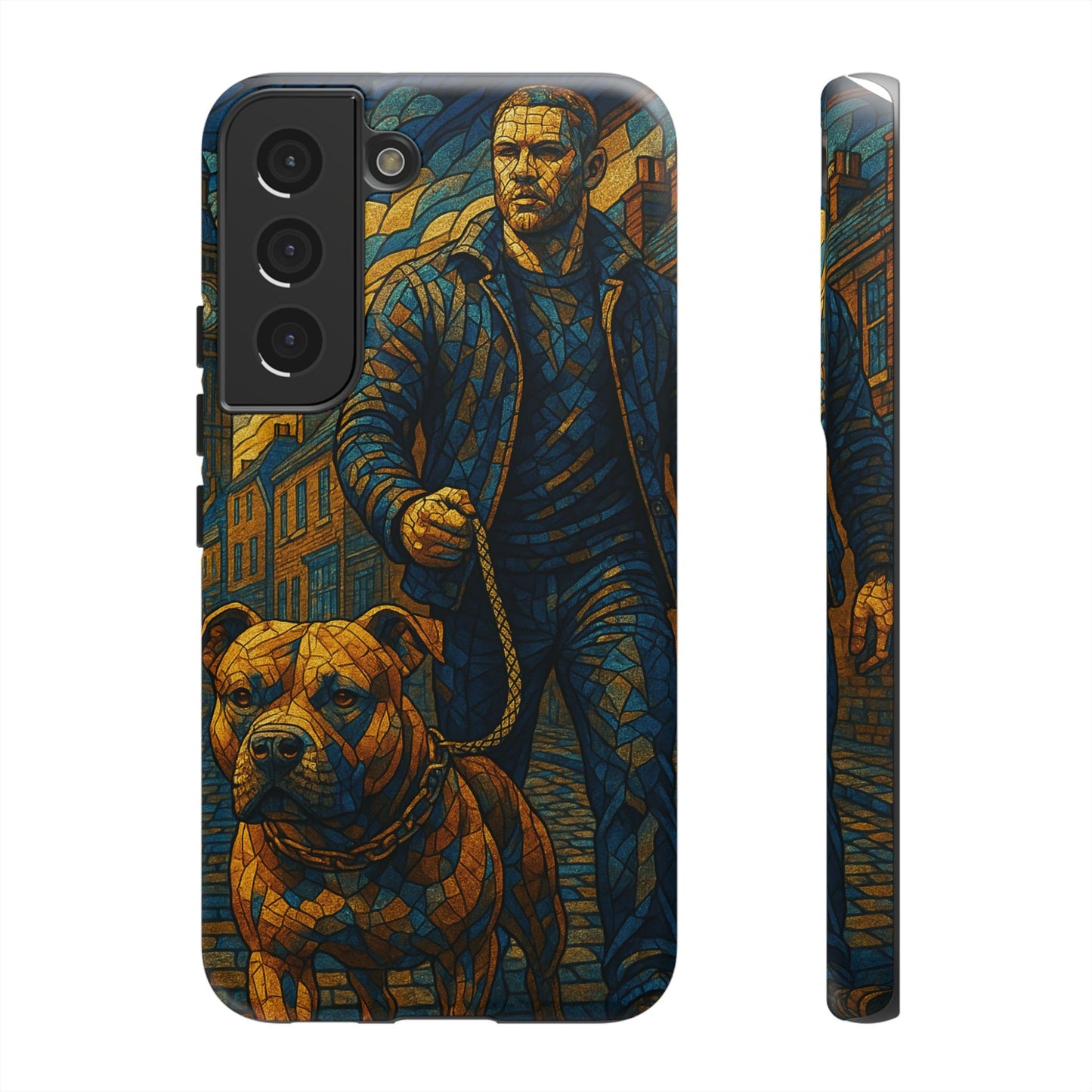 Bold Art Phone Case - Tough Cases for Dog Lovers, Unique Gift for Pet Owners, Phone Accessories for Him, Vibrant Dog Design, Stylish [...]Urban Mosaic Pitbull iPhone Case