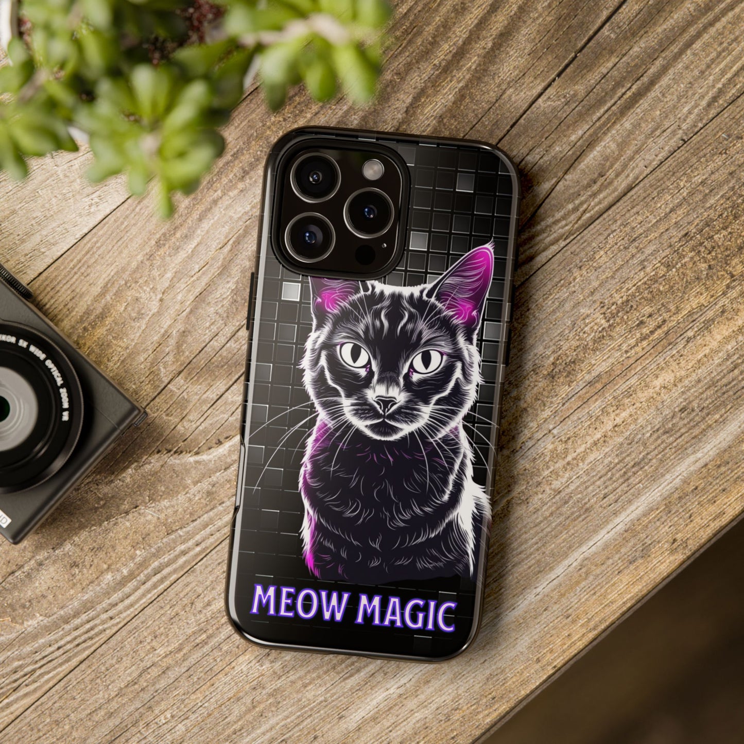 Cat Phone Case - Meow Magic, Cute Cat Lover Gift, Cat Mom Accessory, Pet-Themed Phone Cover, Stylish Cat Art Case