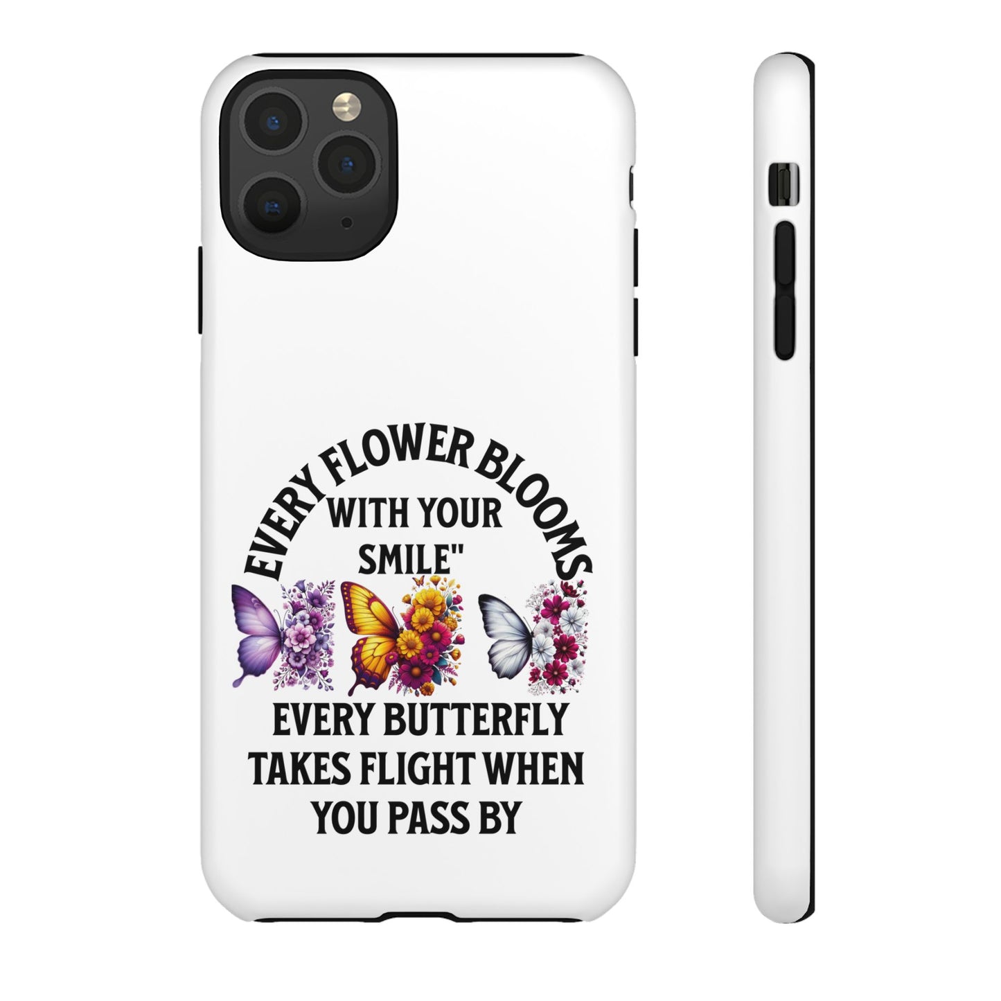 Butterfly Phone Case - Inspirational Floral Design, Perfect Gift for Nature Lovers, Birthdays, and Encouragement