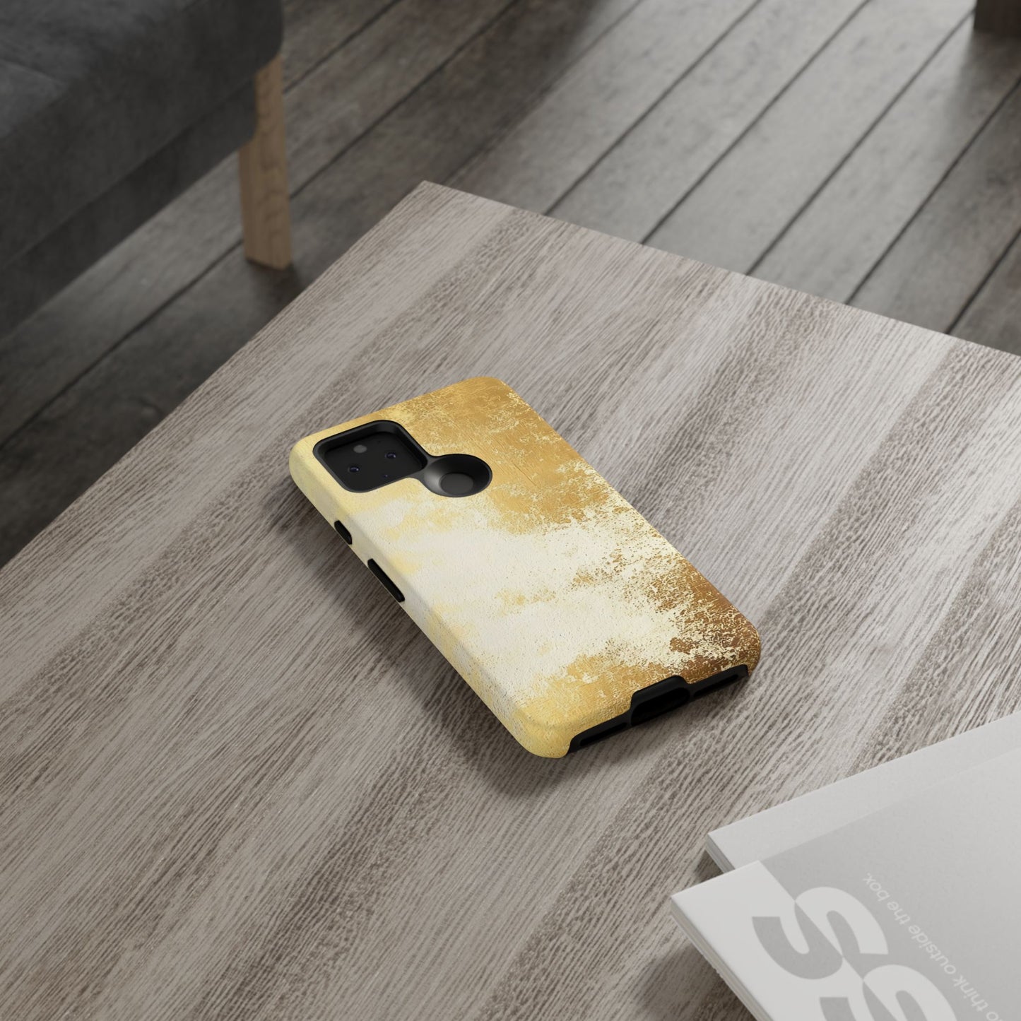 Stylish Phone Case - Gold Texture, Tough Cases, Protective Cover, Gift for Him, Glamorous Phone Accessory