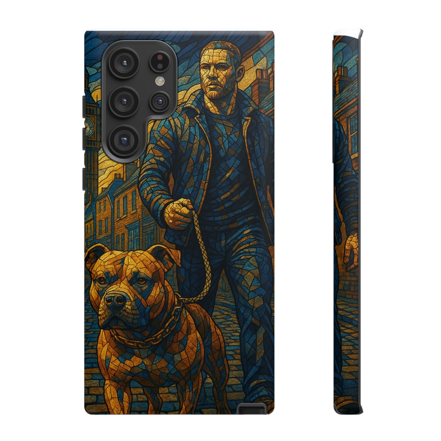 Bold Art Phone Case - Tough Cases for Dog Lovers, Unique Gift for Pet Owners, Phone Accessories for Him, Vibrant Dog Design, Stylish [...]Urban Mosaic Pitbull iPhone Case