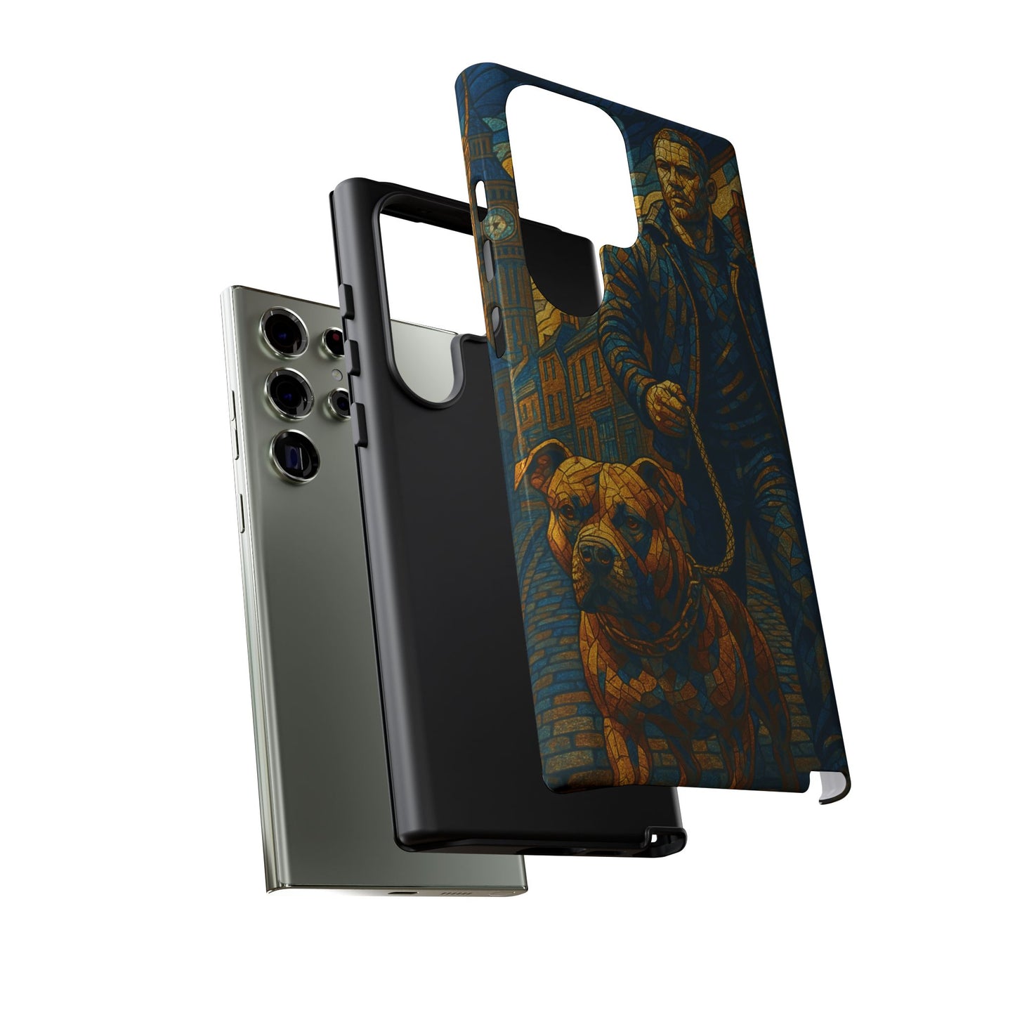 Bold Art Phone Case - Tough Cases for Dog Lovers, Unique Gift for Pet Owners, Phone Accessories for Him, Vibrant Dog Design, Stylish [...]Urban Mosaic Pitbull iPhone Case