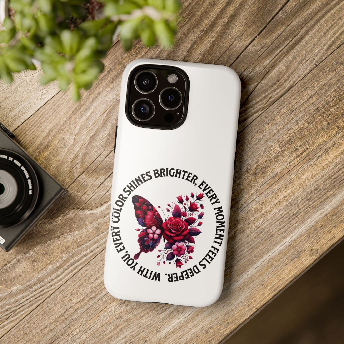 Artistic Phone Case with Butterfly and Quote, Gift for Nature Lovers, Stylish Accessory for All Occasions, Trendy Phone Cover, Floral [...]