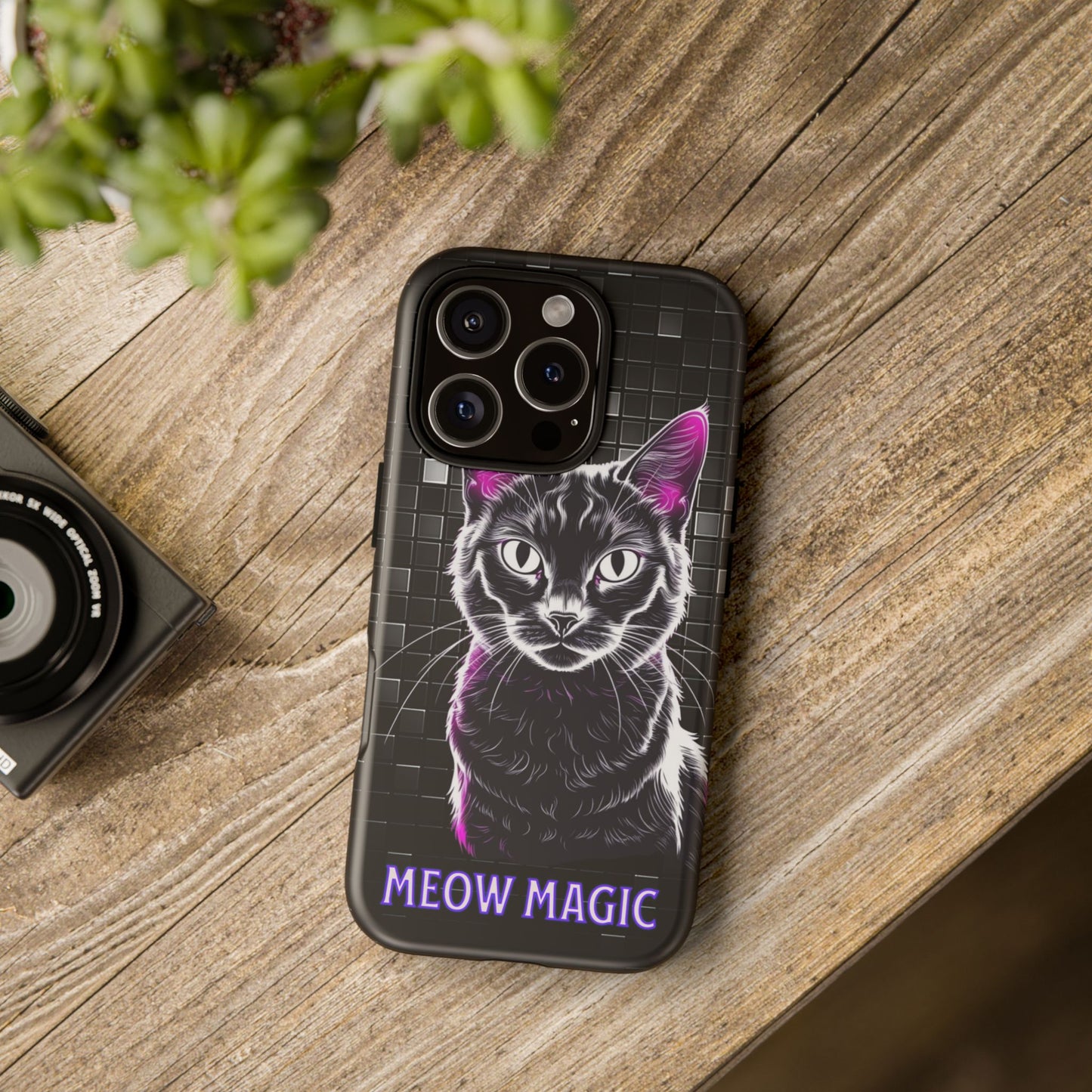 Cat Phone Case - Meow Magic, Cute Cat Lover Gift, Cat Mom Accessory, Pet-Themed Phone Cover, Stylish Cat Art Case