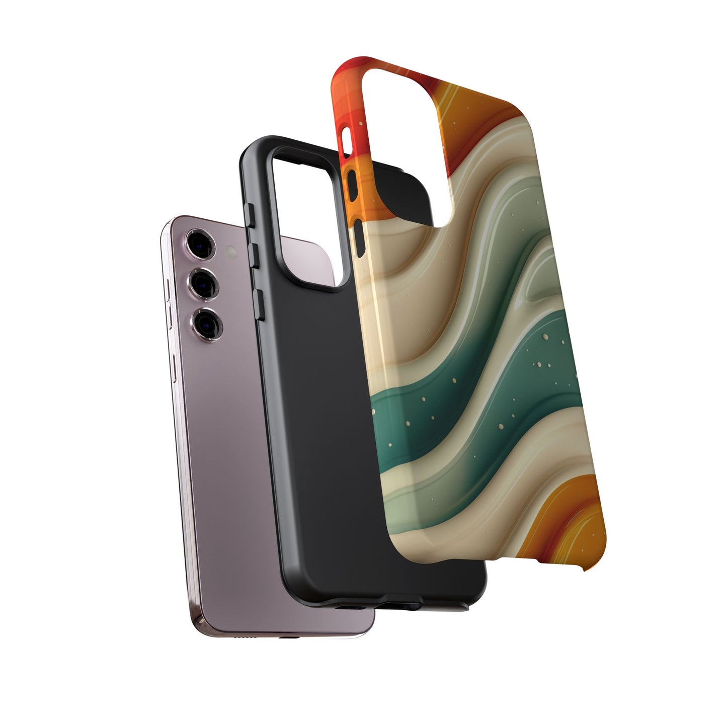 Retro Phone Case, Abstract Floral Design, Trendy Mobile Cover, Modern Tech Accessories, Gift for Her