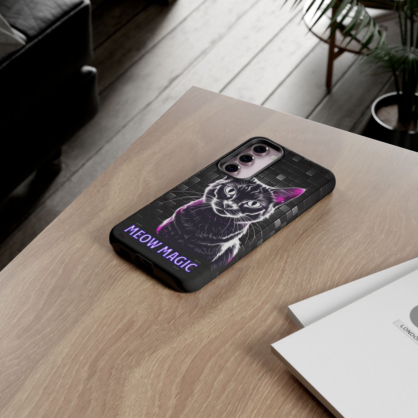 Cat Phone Case - Meow Magic, Cute Cat Lover Gift, Cat Mom Accessory, Pet-Themed Phone Cover, Stylish Cat Art Case