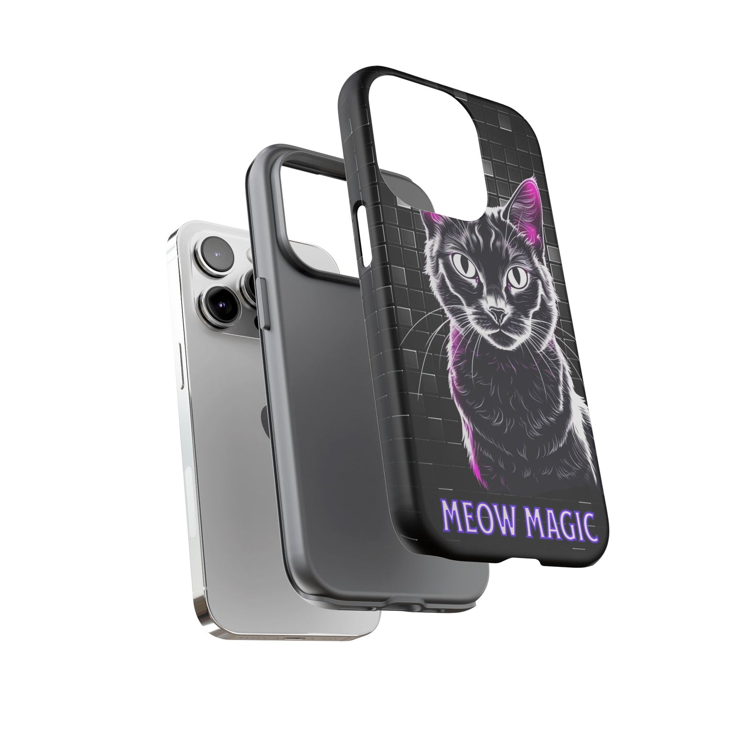 Cat Phone Case - Meow Magic, Cute Cat Lover Gift, Cat Mom Accessory, Pet-Themed Phone Cover, Stylish Cat Art Case