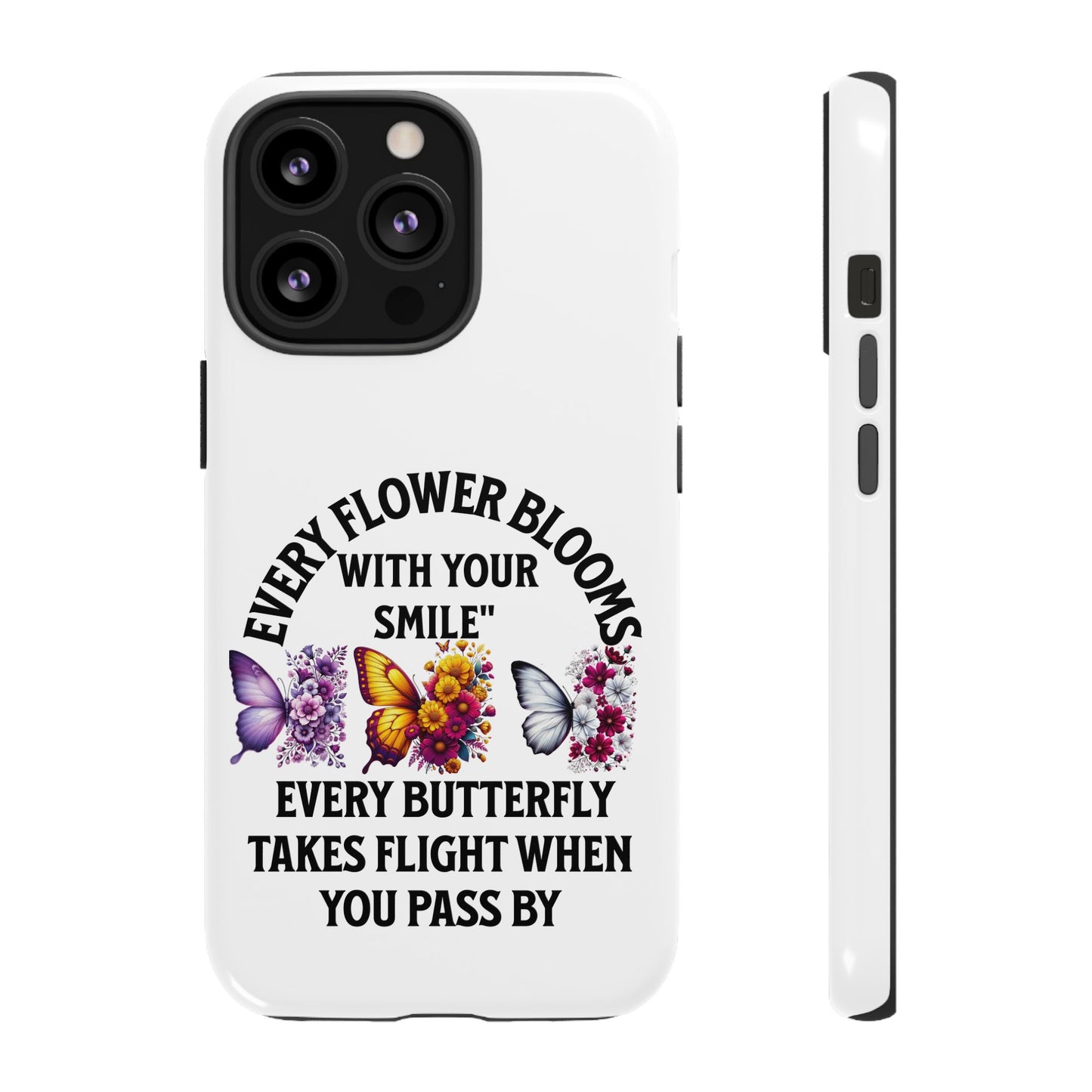 Butterfly Phone Case - Inspirational Floral Design, Perfect Gift for Nature Lovers, Birthdays, and Encouragement