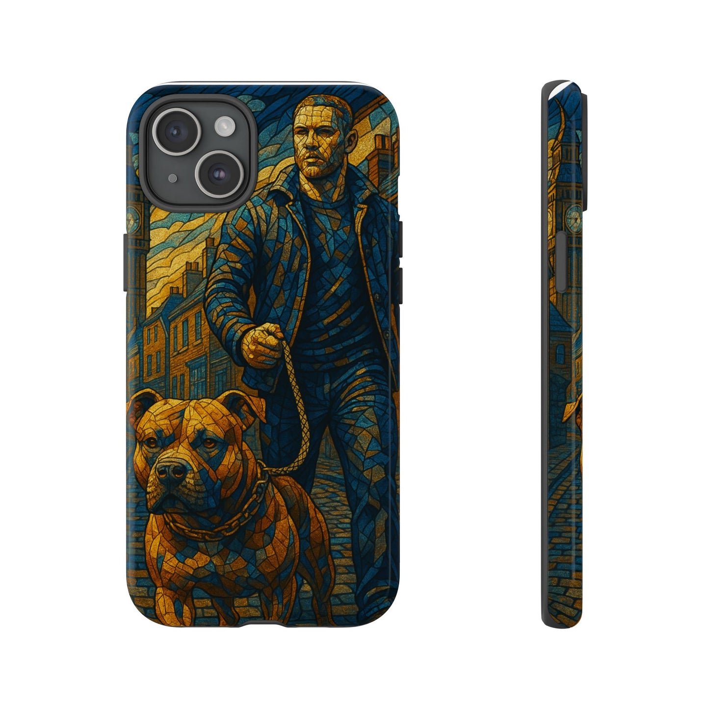 Bold Art Phone Case - Tough Cases for Dog Lovers, Unique Gift for Pet Owners, Phone Accessories for Him, Vibrant Dog Design, Stylish [...]Urban Mosaic Pitbull iPhone Case