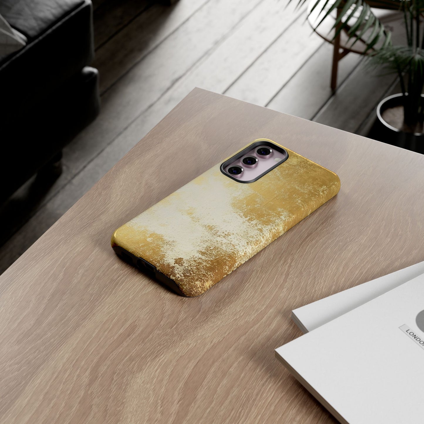 Stylish Phone Case - Gold Texture, Tough Cases, Protective Cover, Gift for Him, Glamorous Phone Accessory