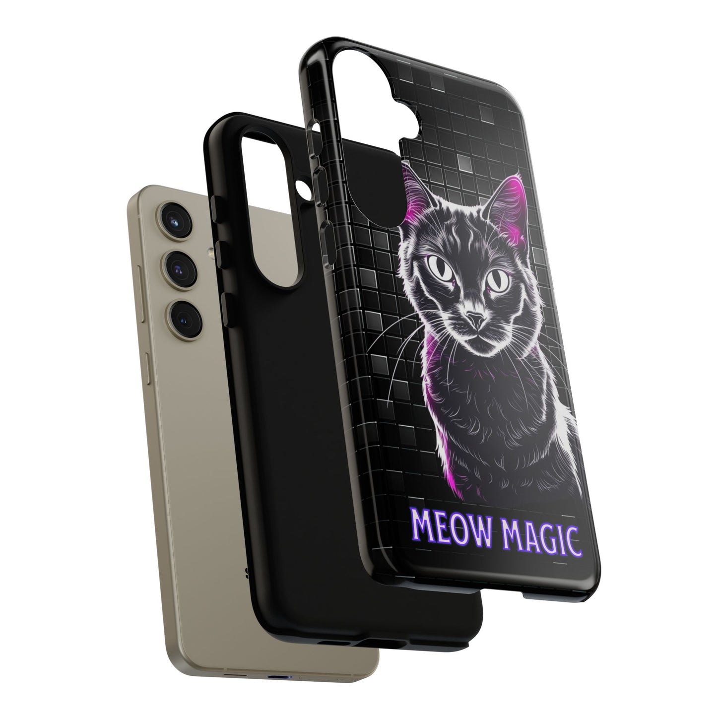 Cat Phone Case - Meow Magic, Cute Cat Lover Gift, Cat Mom Accessory, Pet-Themed Phone Cover, Stylish Cat Art Case