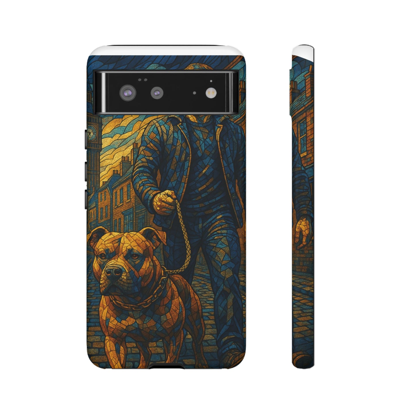 Bold Art Phone Case - Tough Cases for Dog Lovers, Unique Gift for Pet Owners, Phone Accessories for Him, Vibrant Dog Design, Stylish [...]Urban Mosaic Pitbull iPhone Case