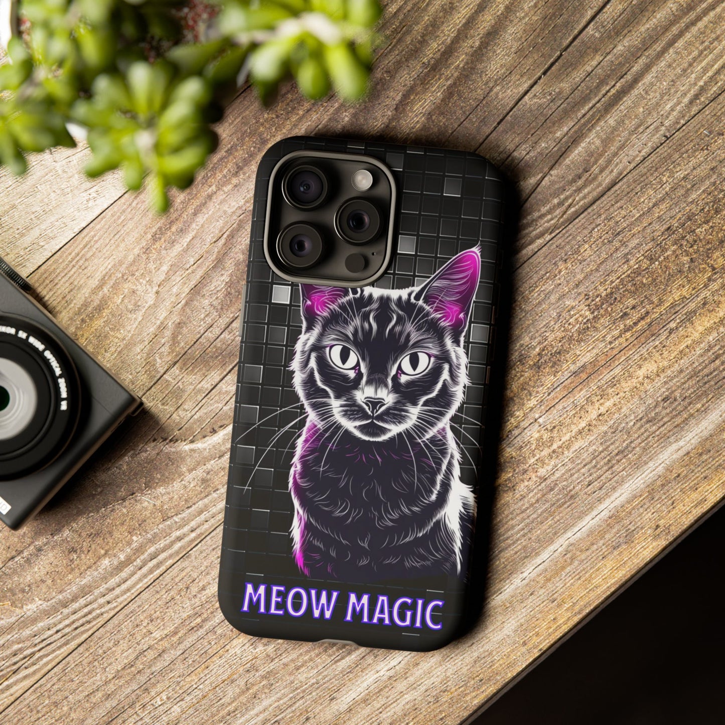 Cat Phone Case - Meow Magic, Cute Cat Lover Gift, Cat Mom Accessory, Pet-Themed Phone Cover, Stylish Cat Art Case