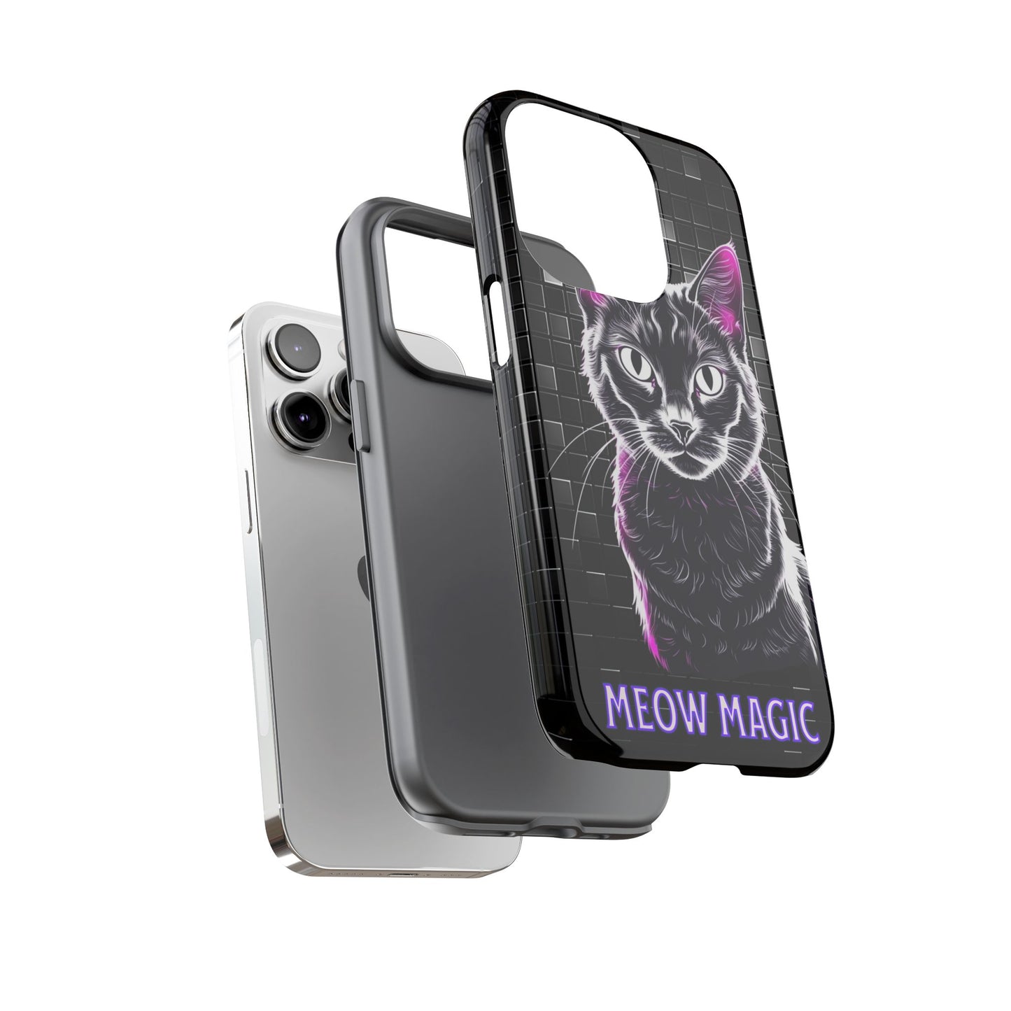 Cat Phone Case - Meow Magic, Cute Cat Lover Gift, Cat Mom Accessory, Pet-Themed Phone Cover, Stylish Cat Art Case