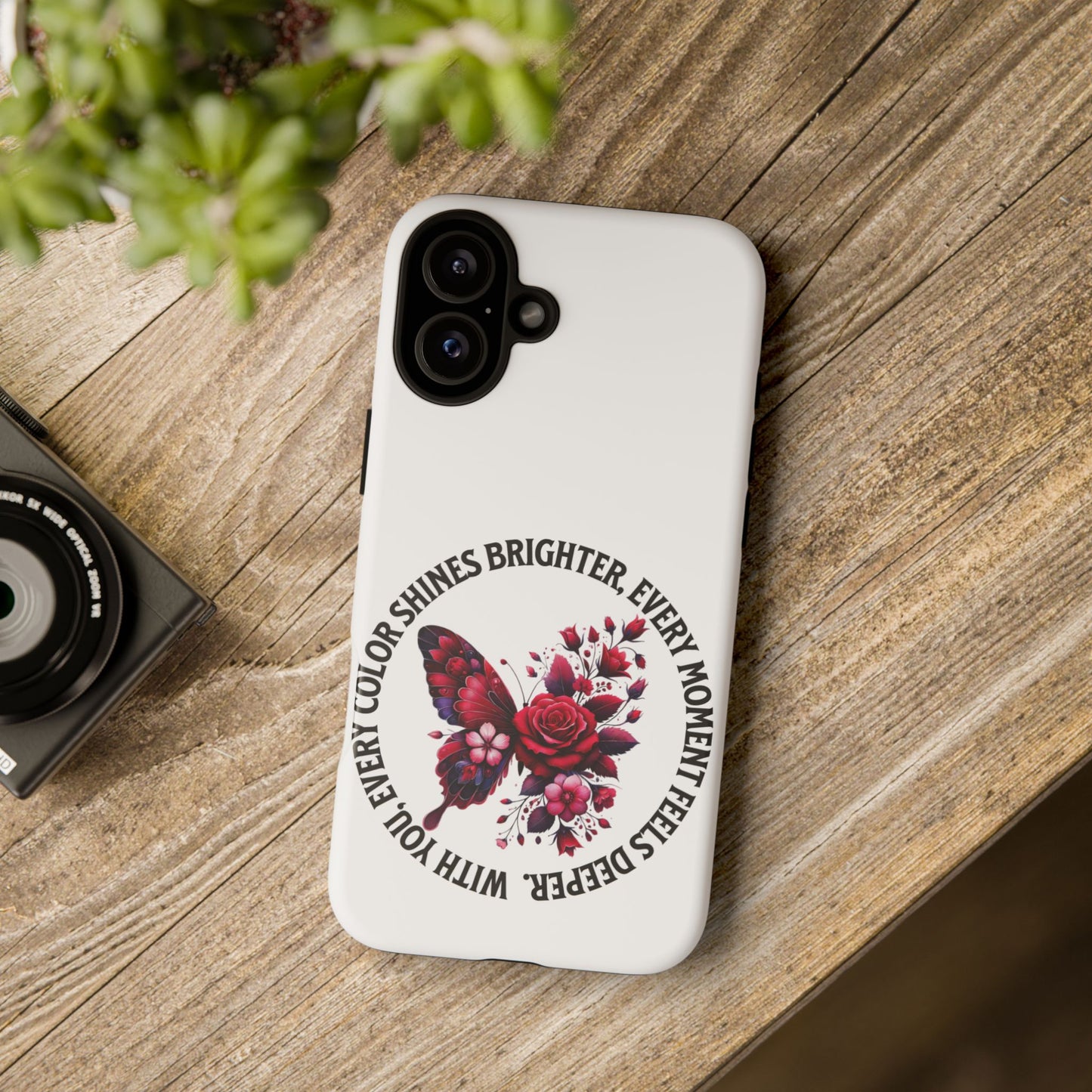 Artistic Phone Case with Butterfly and Quote, Gift for Nature Lovers, Stylish Accessory for All Occasions, Trendy Phone Cover, Floral [...]