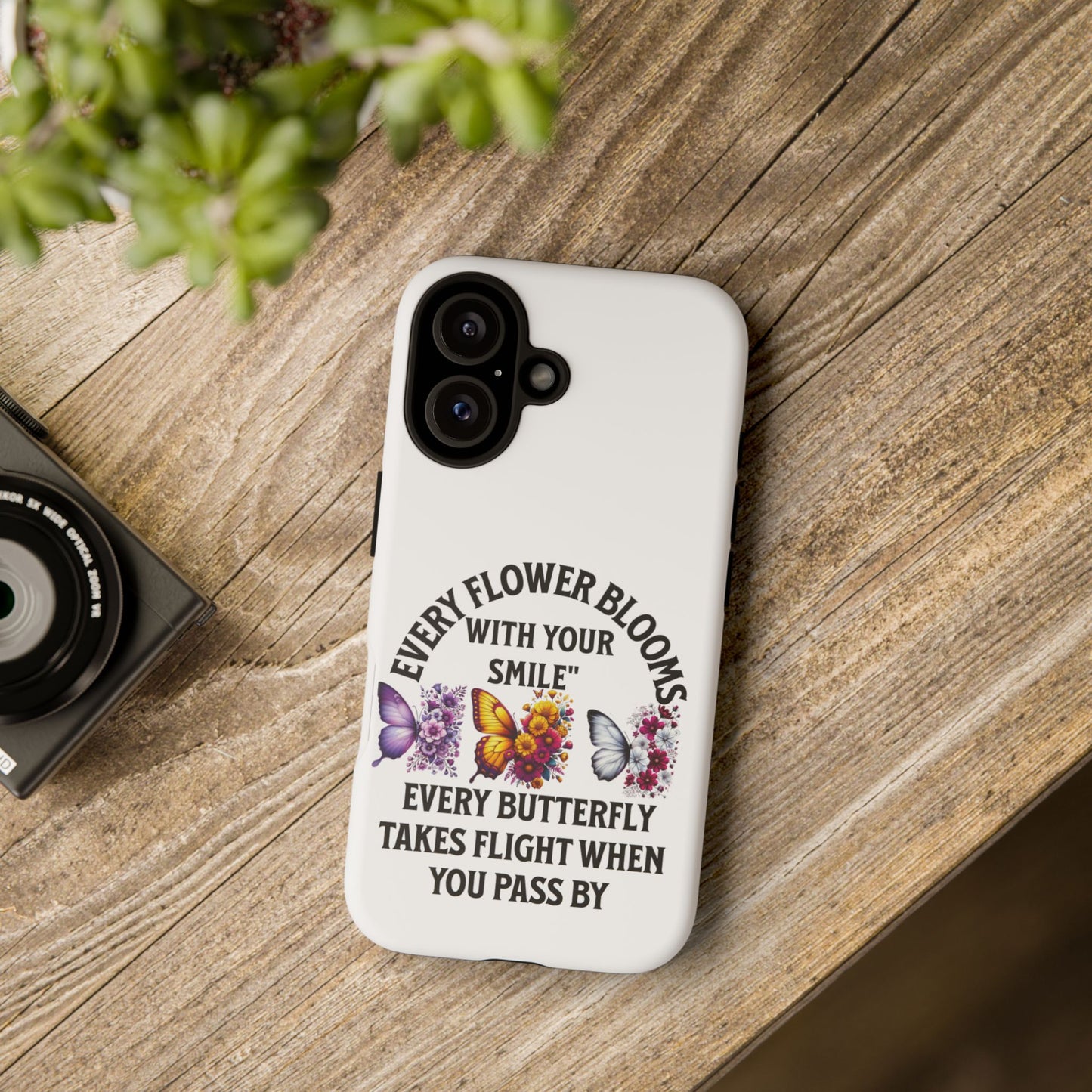 Butterfly Phone Case - Inspirational Floral Design, Perfect Gift for Nature Lovers, Birthdays, and Encouragement