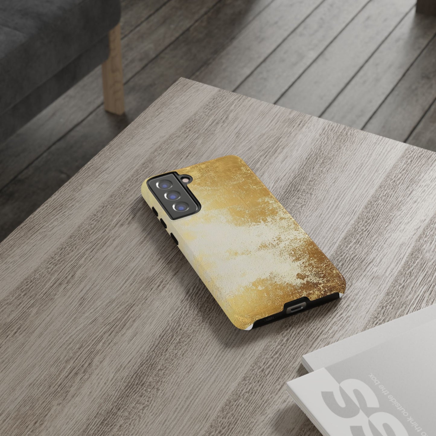 Stylish Phone Case - Gold Texture, Tough Cases, Protective Cover, Gift for Him, Glamorous Phone Accessory